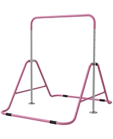 Streamdale Furniture Folding Gymnastics Bar for Kids with Shock Absorption, Adjustable Gymnastics Horizontal Bar, Gymnastics Kip Bar for Home Use, Pin