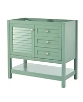36" Bathroom Vanity without Sink, Free Standing Vanity Set with 2 Drawers & Soft Closing Doors, Bathroom Storage Cabinet with Solid Wood Feet (No