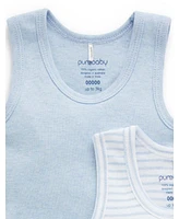 Purebaby Baby Boys Rib Bodysuit 2 pack