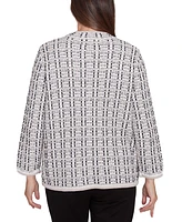 Alfred Dunner Petite Romancing The Stone Textured Knit Jacket