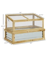 Streamdale Furniture Raised Garden Bed with Polycarbonate Greenhouse, Lean