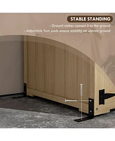 Wooden Garden Shed, Outdoor Storage Cabinet with Waterproof Asphalt Roof, Narrow Tool Shed with Shelves and Lockable Doors, Natural