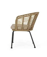 Streamdale Furniture Modern Wicker Chair With Angled Legs And Water-Resistant Cushions