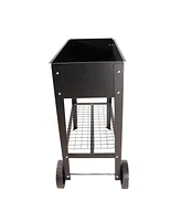 Aveyas Mobile Metal Raised Garden Bed Cart with Legs