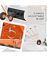 Streamdale Furniture Snow Shovel with Wheels, Snow Pusher, Cushioned Adjustable Angle Handle Snow Removal Tool, 29" Blade, 10" Wheels