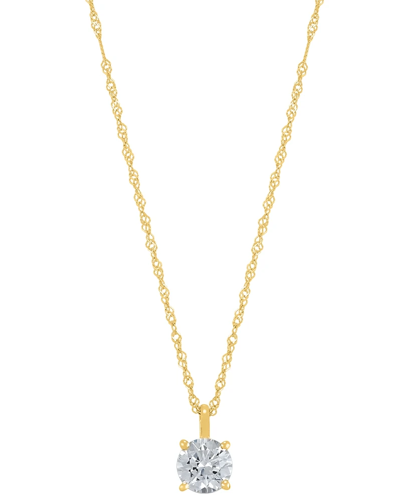 Diamond Solitaire 18" Pendant Necklace (1/2 ct. t.w.) in 14k Gold