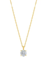 Diamond Solitaire 18" Pendant Necklace (1/2 ct. t.w.) in 14k Gold