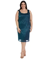 R&M Richards Plus Sleeveless Metallic Dress and Jacket