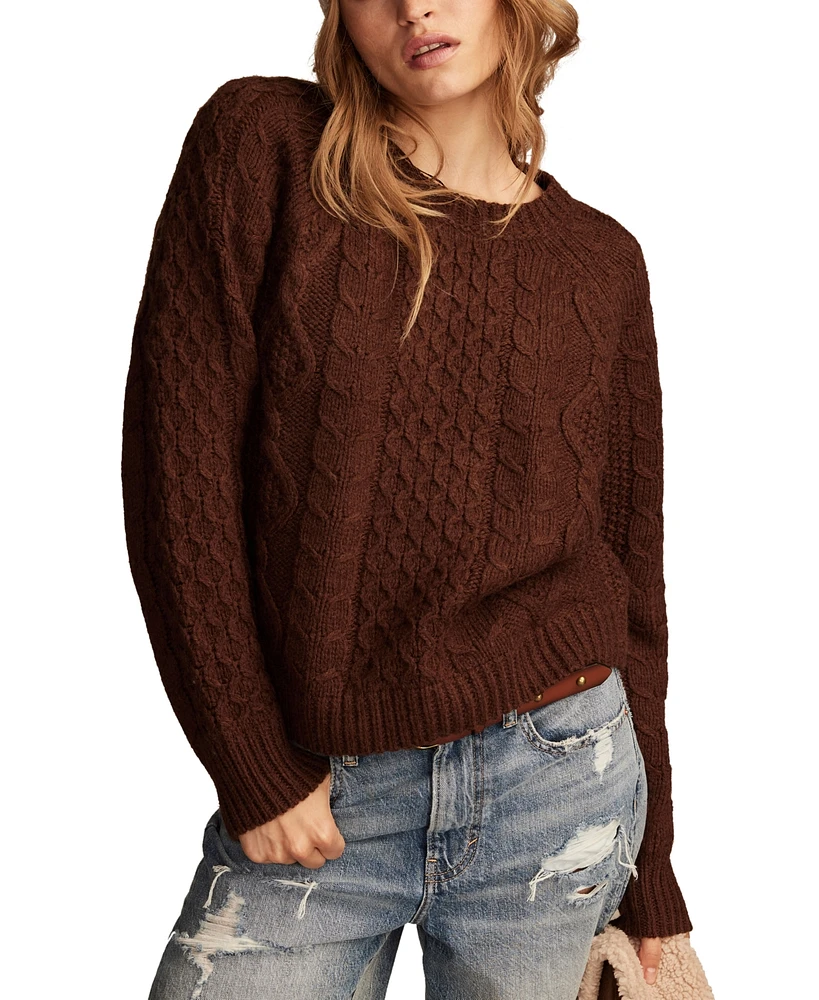 Lucky Brand Women's Mixed Cable Crewneck Sweater