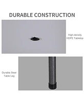4FT Portable Folding Fish Fillet Cleaning Table Camping Picnic Ice Party Desk with Sink