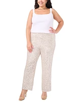 Msk Plus Sequined Mesh Pull-On Palazzo Pants