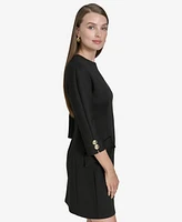 Halston Women's 3/4-Sleeve Shift Dress