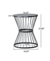 Lassen 16: Modern Hourglass End Table For Outdoor Sophistication