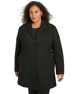 Calvin Klein Plus Notched-Collar Single-Breasted Coat