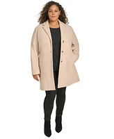 Calvin Klein Plus Notched-Collar Single-Breasted Coat