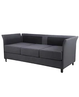 Simplie Fun Modern detachable Sofa 3 Seater Sofa Couches with Metal frame for Living Room Apartment Bedroom, linen, Dark Gray