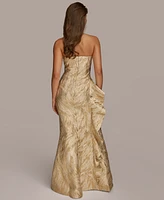 Donna Karan New York Women's Strapless Ruffle-Trim Gown
