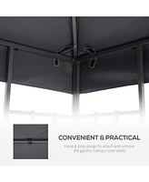 9.8' x 9.8' Gazebo Replacement Canopy, 2-Tier Top Uv Cover for 9.84' x 9.84' Outdoor Gazebo, Dark Gray (Top Only)