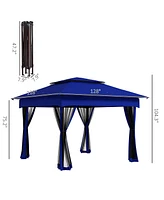 Simplie Fun 11' x 11' Pop Up Canopy, Outdoor Patio Gazebo Shelter with Removable Zipper Netting