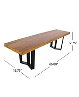 Simplie Fun Verona Textured Concrete Dining Bench: Weather-Resistant Outdoor Seating