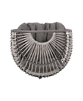 Streamdale Furniture Cozy Swivel Egg Chair: Rattan Haven For Outdoor Relaxation