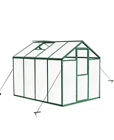 Simplie Fun Newly marketed Gain height windproofaluminum greenhouse 6x8 Ft Polycarbonate Greenhouse Raised Base and Anchor Aluminum Heavy Duty Walk