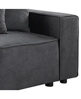 Streamdale Furniture Silvester Modular Right Facing Chair w/2 Pillows, Gray Fabric