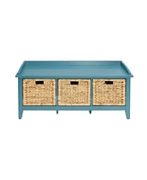 Simplie Fun Flavius Bench w/Storage in Teal