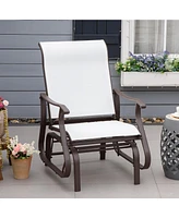 Streamdale Furniture Outdoor Glider Chair, Gliders for Outside Patio with Steel Frame and Mesh Fabric for Backyard, Garden, and Porch