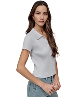 Dkny Jeans Women's Short-Sleeve Ribbed Knit Polo Shirt