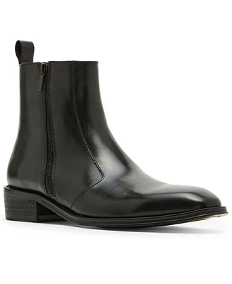 Steve Madden Men's Hyphen Side-Zip Leather Dress Boot