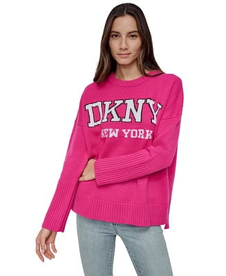 Dkny Jeans Women's Varsity Logo Crewneck Sweater