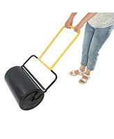 40 litre high capacity lawn roller, can fill sand/water, U-shaped ergonomic handle, easy to push and pull, suitable for gardens, farms, parks, black