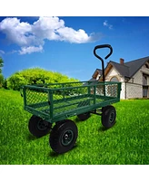 Streamdale Furniture 3 cu. ft. 300 lbs. Capacity Removable Sides Metal Steel Mesh Heavy Duty Utility Wagon Outdoor Garden Cart in