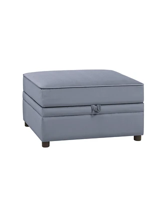 Simplie Fun Bois Ii Ottoman (Storage) in Gray Velvet