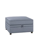 Streamdale Furniture Bois Ii Ottoman (Storage) in Gray Velvet