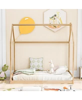 Slickblue Twin Wooden House Bed for Kids Stylish and Durable Bedroom Furniture