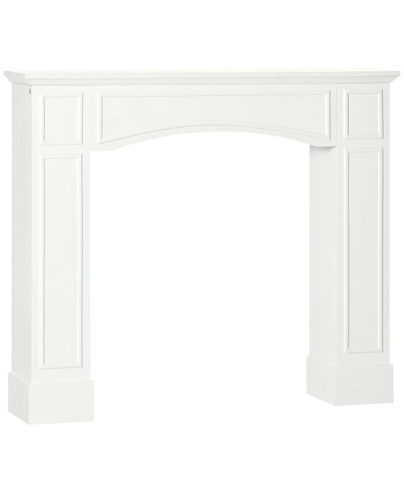 Modern Fireplace Mantel, Surround Mantels for Fireplace with Decorative Pattern Interior Width 29" White