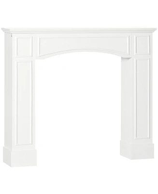 Modern Fireplace Mantel, Surround Mantels for Fireplace with Decorative Pattern Interior Width 29" White