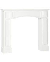 Modern Fireplace Mantel, Surround Mantels for Fireplace with Decorative Pattern Interior Width 29" White