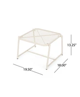 Kincaid 13" H White Mesh Top Outdoor Side Table