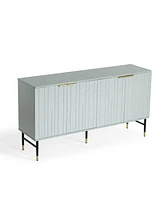 Sideboard Buffet Cabinet, Modern Accent Cabinet with 4 Door, Entryway Cabinet with Storage for Living Room, Dinning Room, Gray