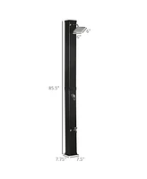 10.6 Gallons Solar Heated Shower with Free-Rotating Shower Head, Temperature Adjustment & Foot Shower, 2-Section Outdoor Shower for Backyard Poolside