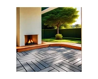 Streamdale Furniture 27 Pack Interlocking Plastic Deck Tiles - 12" x12" Square - Waterproof Outdoor