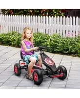 Kids Pedal Go Kart Ride-on Toy with Ergonomic Comfort, Pedal Car with Tough, Wear-Resistant Tread, Go Cart Kids Car for Boys & Girls with Suspension S
