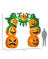 Simplie Fun Giant 10FT Halloween Inflatables Pumpkin Archway, Outdoor Blow Up Yard Decoration with Build-in Led