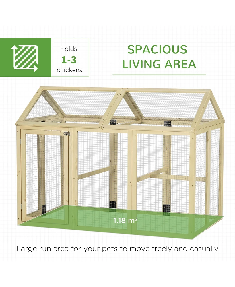 Streamdale Furniture Chicken Run, Wooden Large Chicken Coop, Combinable Design with Perches & Doors for Outdoor, Backyard, Farm, 4.6' x 2.8