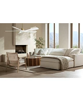 Possini Euro Design 60" Possini Eloquent White and Brass Damp Led Remote Ceiling Fan