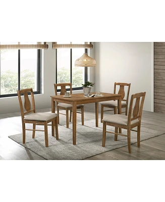 Simplie Fun Kayee 5 Pc Pack Dining Set, Weathered Oak Finish