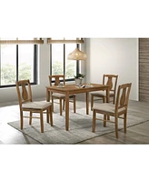 Streamdale Furniture Kayee 5 Pc Pack Dining Set, Weathered Oak Finish